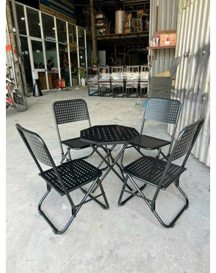 Bộ Bàn 4 Ghế Cafe Bằng Sắt Cực Chill
